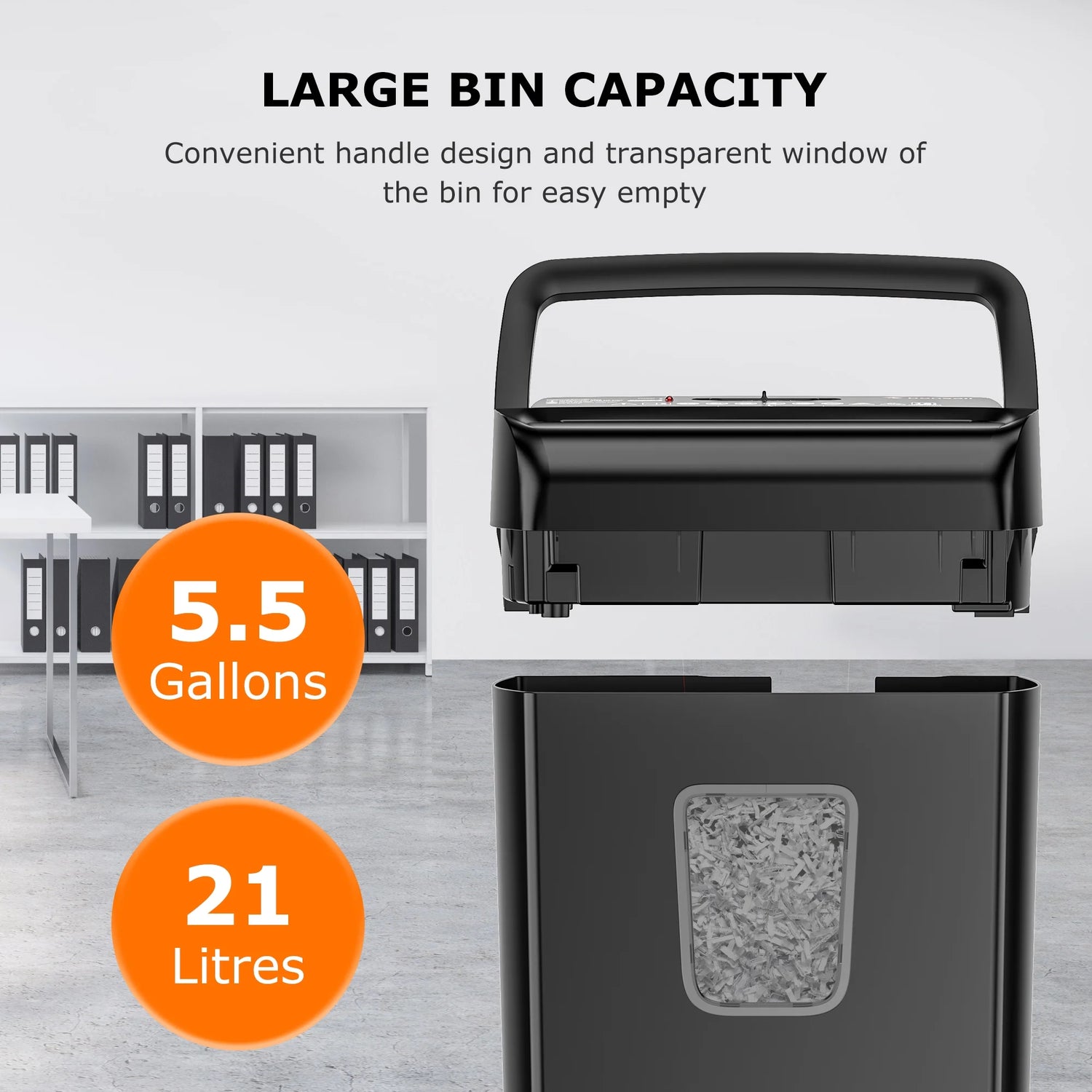 10-Sheet Cross-Cut Paper Shredder – Powerful Shredding with Large Waste Capacity