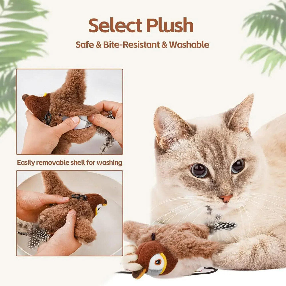 USB Interactive Flying Bird Cat Toy – Electronic Pet Simulation Sparrow Toy