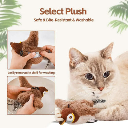 USB Interactive Flying Bird Cat Toy – Electronic Pet Simulation Sparrow Toy