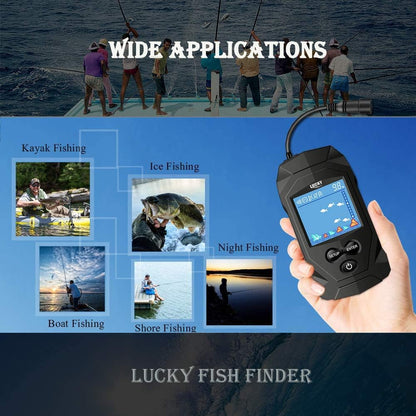 Portable Fish Finder Kit with Wired Transducer – LCD Depth Finder for Kayak, Boat &amp; Ice Fishing