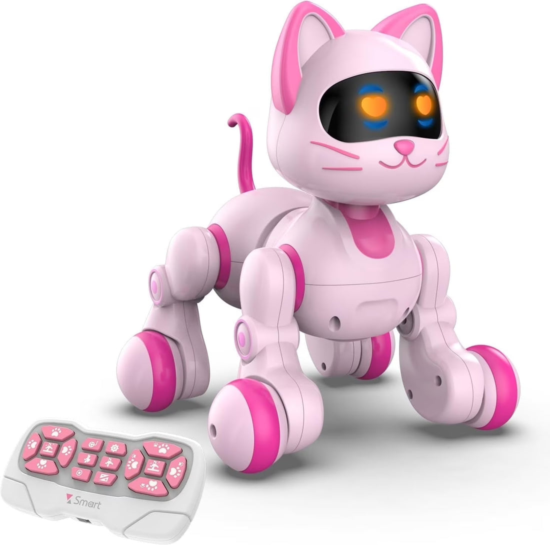 Programmable Robot Cat Toy – Remote Control Interactive Singing &amp; Dancing Robot with LED Eyes for Kids
