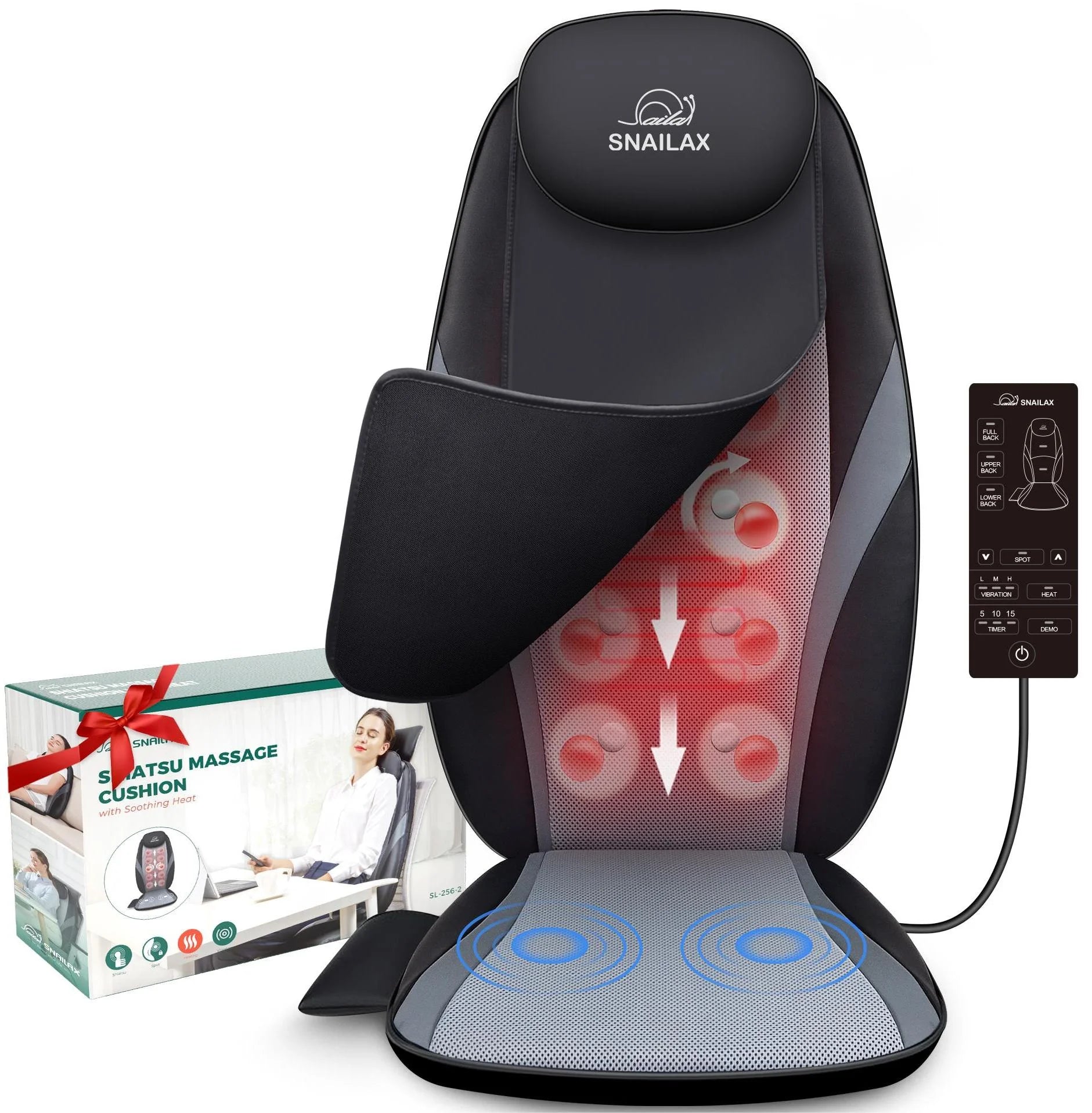 Back Massager with Heat – Electric Deep Tissue Kneading Massage Chair Pad, Relaxation Gift for Home &amp; Office
