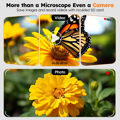 🔬 BEBANG 10.1&quot; LCD Digital Microscope – 1200X Magnification with 12MP Camera, Dual LED Lighting, 1080P Imaging, Remote Control, and 32GB SD Card