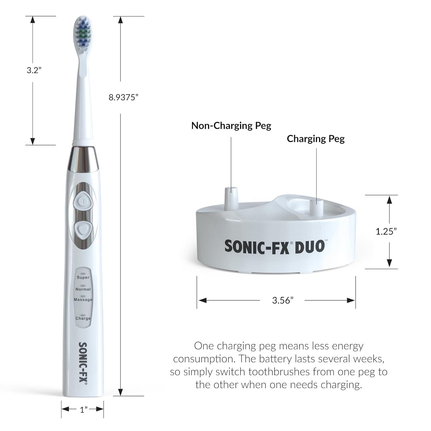Duo Rechargeable Electric Toothbrush Set – Dual Handle for Adults &amp; Kids
