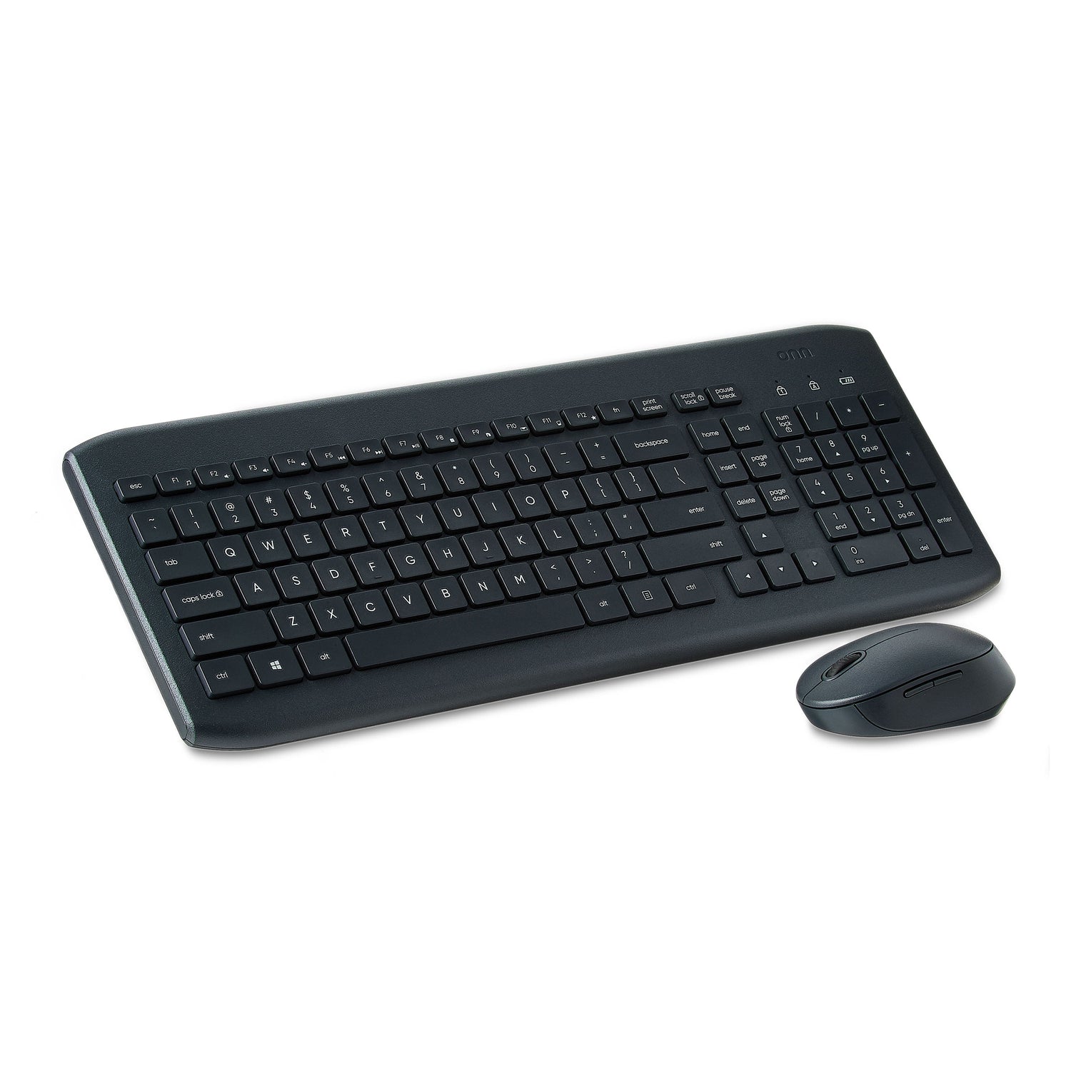 Wireless Keyboard &amp; Mouse Combo – 104 Keys, USB Nano Receiver, Greystone