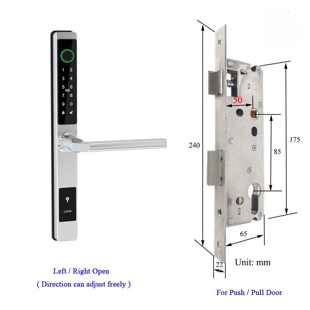 Waterproof Smart Lock for Sliding Doors – Fingerprint, Password &amp; Card Access with Keyless Entry