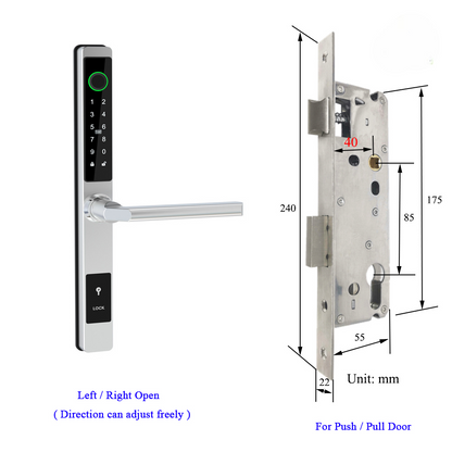 Waterproof Smart Lock for Sliding Doors – Fingerprint, Password &amp; Card Access with Keyless Entry