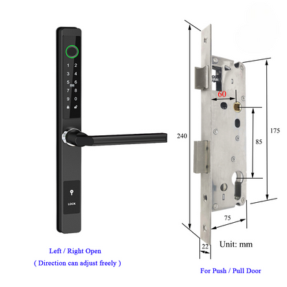 Waterproof Smart Lock for Sliding Doors – Fingerprint, Password &amp; Card Access with Keyless Entry