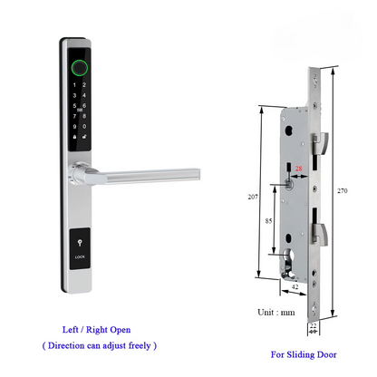 Waterproof Smart Lock for Sliding Doors – Fingerprint, Password &amp; Card Access with Keyless Entry