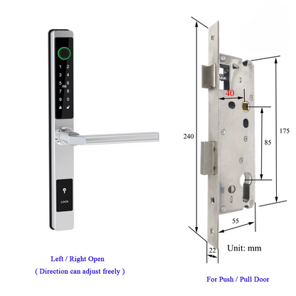 Waterproof Smart Lock for Sliding Doors – Fingerprint, Password &amp; Card Access with Keyless Entry