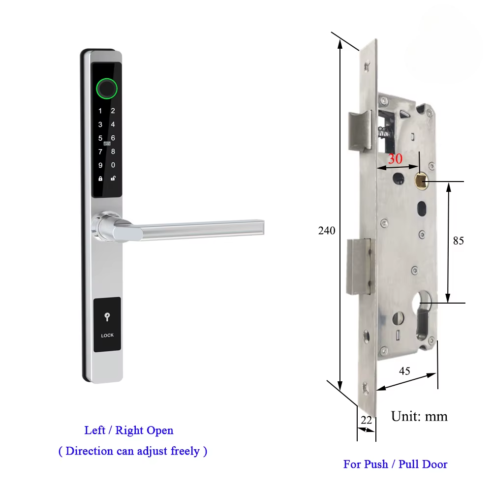Waterproof Smart Lock for Sliding Doors – Fingerprint, Password &amp; Card Access with Keyless Entry