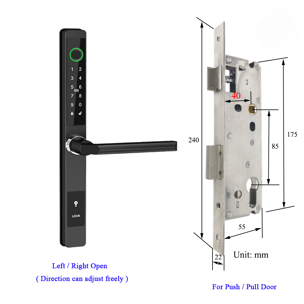 Waterproof Smart Lock for Sliding Doors – Fingerprint, Password &amp; Card Access with Keyless Entry