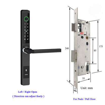 Waterproof Smart Lock for Sliding Doors – Fingerprint, Password &amp; Card Access with Keyless Entry
