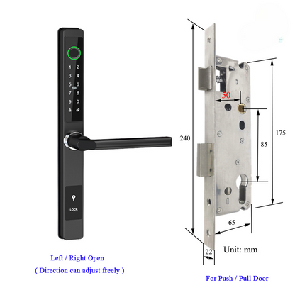Waterproof Smart Lock for Sliding Doors – Fingerprint, Password &amp; Card Access with Keyless Entry