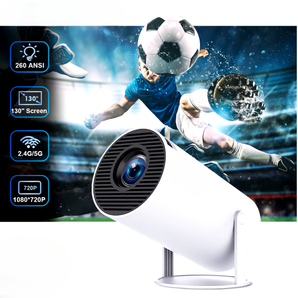 CineCast™ HY300 PRO Smart Projector – 4K Ready, WiFi 6, Portable Home Theater Experience