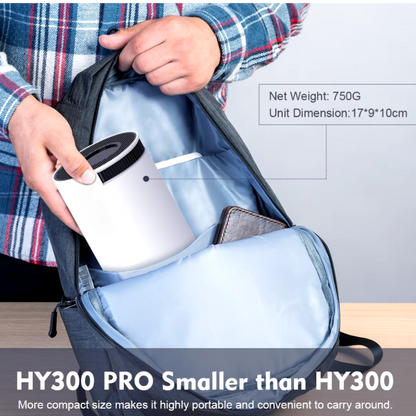 CineCast™ HY300 PRO Smart Projector – 4K Ready, WiFi 6, Portable Home Theater Experience