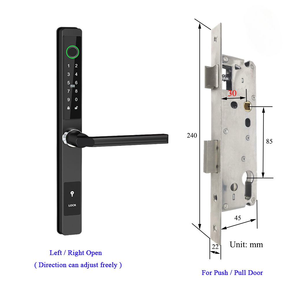 Waterproof Smart Lock for Sliding Doors – Fingerprint, Password &amp; Card Access with Keyless Entry