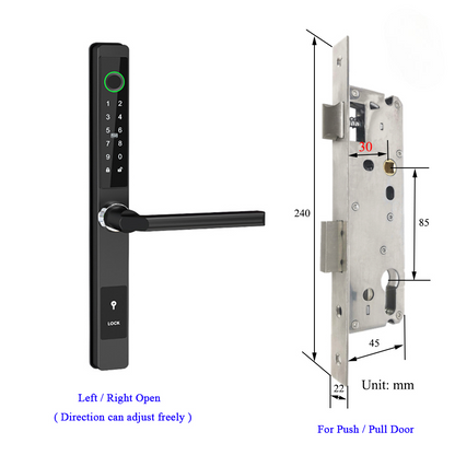 Waterproof Smart Lock for Sliding Doors – Fingerprint, Password &amp; Card Access with Keyless Entry