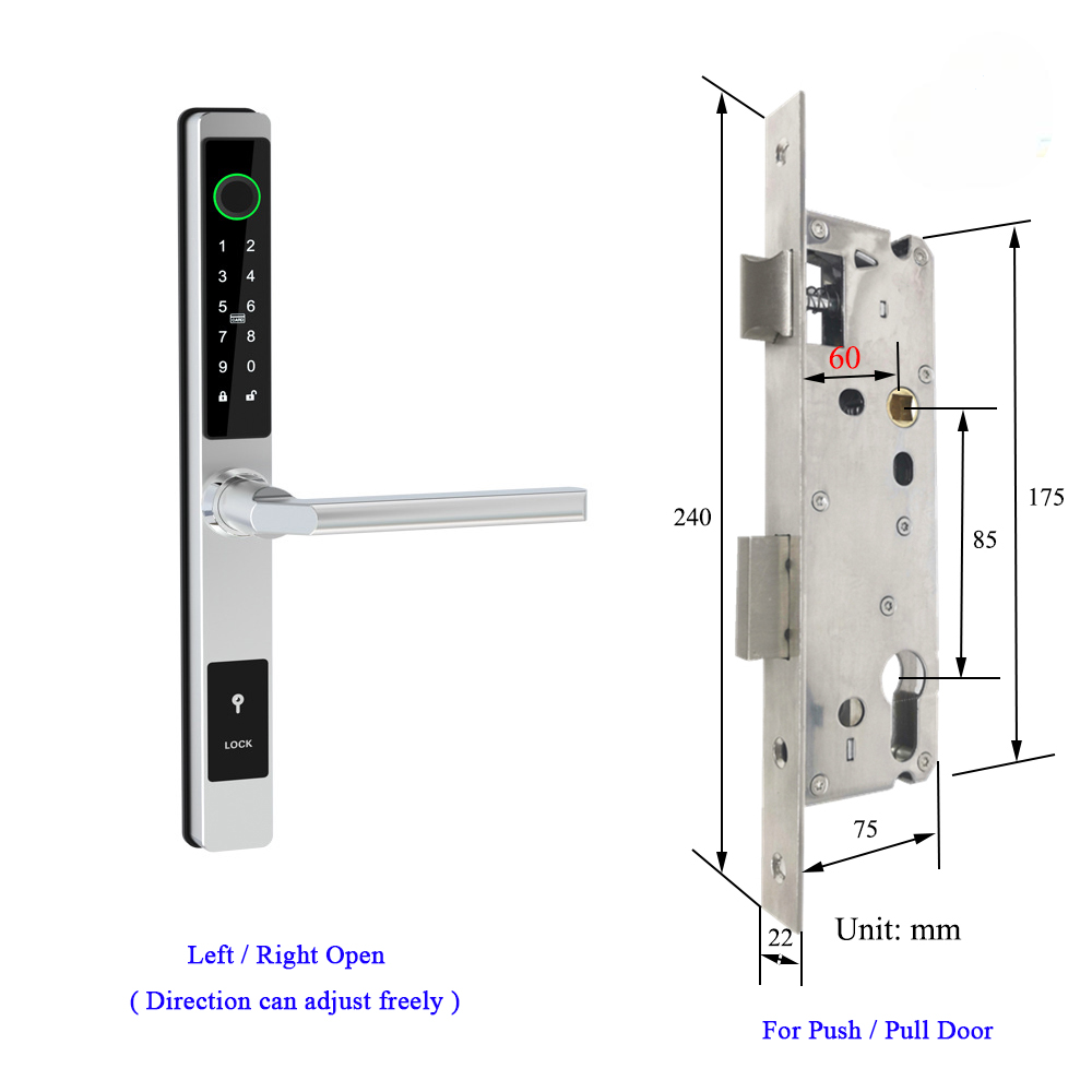 Waterproof Smart Lock for Sliding Doors – Fingerprint, Password &amp; Card Access with Keyless Entry
