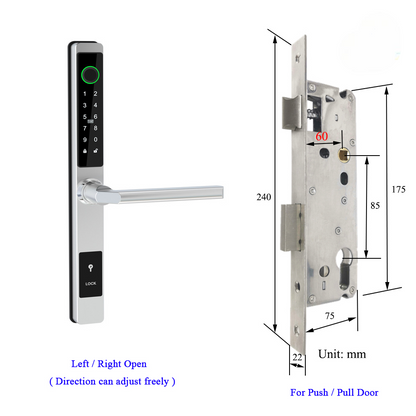 Waterproof Smart Lock for Sliding Doors – Fingerprint, Password &amp; Card Access with Keyless Entry